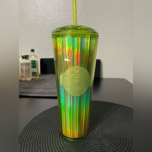 Starbucks Fall 2023 Green Kaleidoscope Cold Cup Tumbler Dome Lid Venti 24oz